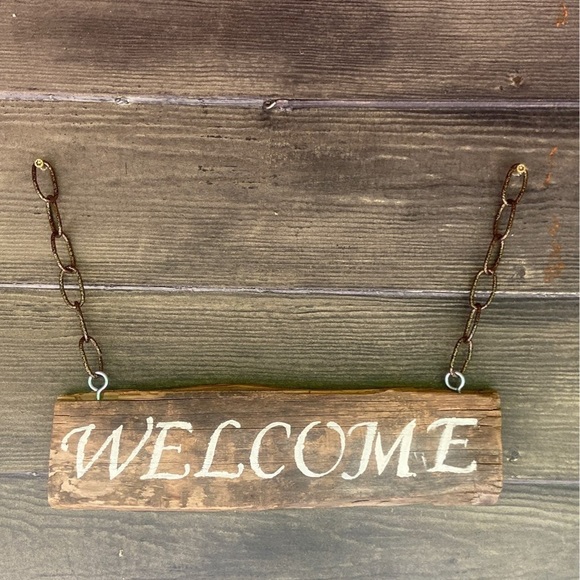 Rustic Handmade Wood Welcome Sign - Picture 1 of 6
